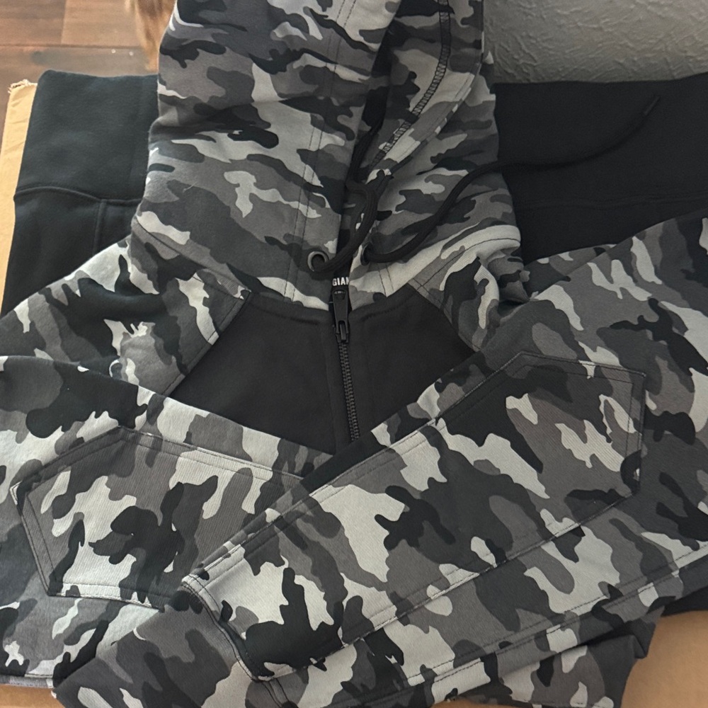 American Giant Black and Gray Hoodie